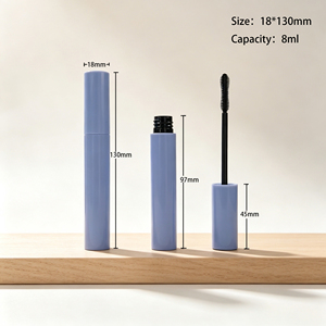 Tube de mascara en plastique double couche vide, emballage personnalisé avec logo, conteneur cosmétique pour mascara, tête de brosse remplaçable, couleur personnalisée, 8 ml - Product Image 2