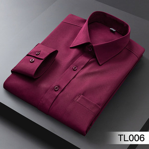 Camicie Casual elastiche <span class=keywords><strong>da</strong></span> <span class=keywords><strong>uomo</strong></span> a maniche lunghe di alta qualità all'ingrosso in tinta unita Slim t-Shirt <span class=keywords><strong>da</strong></span> <span class=keywords><strong>uomo</strong></span> in seta di ghiaccio - Product Image 5