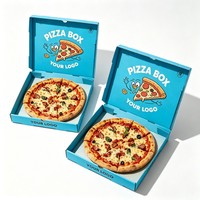 Boîte à pizza ondulée colorée avec logo personnalisé imprimé, emballage en papier kraft de qualité alimentaire pour les restaurants, boîte à pizza à emporter
