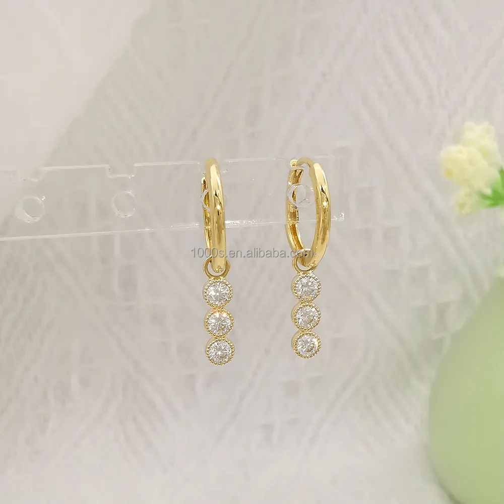 Dễ Thương Thiết Kế 14K Rắn Vàng Tự Làm Với Moissanite Charms Phụ Kiện Đồ Trang Sức Mỹ Phát Hiện Đối Với Phụ Nữ Món Quà Tùy Chỉnh 9K 18K Vàng