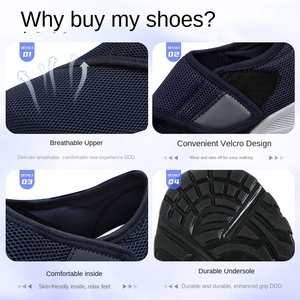 <span class=keywords><strong>Scarpe</strong></span> Estive Casual da <span class=keywords><strong>Uomo</strong></span>, Design Traspirante in Rete, Slip-On con <span class=keywords><strong>Velcro</strong></span>, Comode <span class=keywords><strong>Scarpe</strong></span> da Papà, Facili da Indossare - Product Image 4