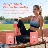 Poudre d'hydratation quotidienne saveur fraise et pastèque, mélange de boisson électrolytique, supplément d'hydratation quotidienne en sachet individuel, vente en gros