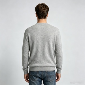 Pull en cachemire pur à 100% pour homme, col rond, tricot doux et luxueux - Product Image 3