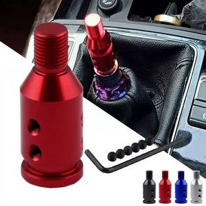 Car Gear Shift <b>Knob</b> Adapter 12x1.25 10x1.5 Aluminum Alloy Red For Most Car Models - Product Image 3