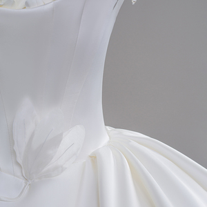 <span class=keywords><strong>Robe</strong></span> de mariée <span class=keywords><strong>chic</strong></span> en satin avec petites fleurs, sans manches, <span class=keywords><strong>robe</strong></span> de mariée couture, robes couture Sfy58 - Product Image 3