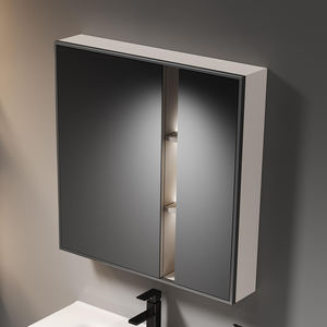 Mueble de baño de acero inoxidable con lavabo de cerámica tocador de baño moderno gabinete de baño tocador con espejo - Product Image 5