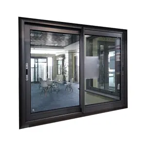 Jendela Ayunan Aluminium Kaca Tempered, Lapisan Bubuk Warna untuk Penggunaan Komersial