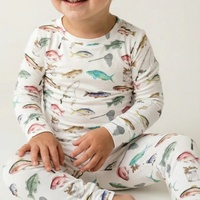 Vêtements de nuit pour bébé en bambou en gros - Ensemble de pyjama floral doux et respirant avec pantalon long