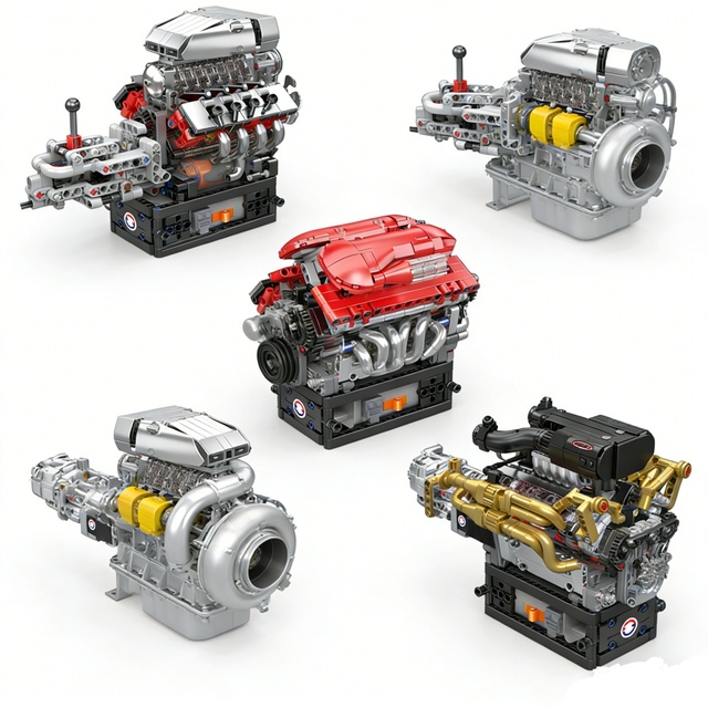 New Engine Series Creative ABS Model Construction Toy Building Blocks Dynamic Puzzle Assembly Unisex Gift OEM Wholesale MKing