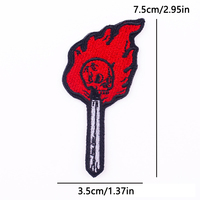 Patch Bordir Rock Punk Gothic Custom, Patch Setrika untuk Pakaian, Aplikasi Hati Aneh Merah Hitam, Kerangka, Mawar, Lencana