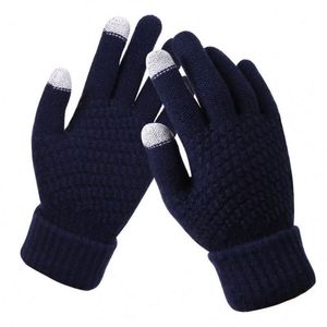 Guantes de invierno para mujer con pantalla táctil, guantes cálidos de lana tejida elástica para exteriores - Product Image 2
