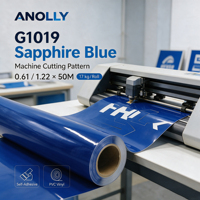 Prix d'usine, vinyle PVC auto-adhésif bleu saphir pour affiches publicitaires imprimables