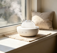 Diffuseur d'arômes en bois massif et verre, humidificateur silencieux pour la maison et la chambre, diffuseur d'huiles essentielles à sept couleurs, parfum frais longue durée