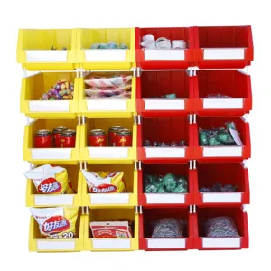 Caja de clasificación de estante de almacenamiento, contenedores colgantes de almacenamiento para bandeja, piezas de repuesto apilables, contenedores de selección de estante de PP