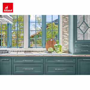 알랜드 라이트 블루 매트 페인팅 마감 마름모 단단한 나무 정육점 블록 단단한 나무와 대리석 돌 조리대 주방 캐비닛 - Product Image 3