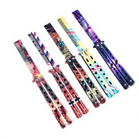 Couteau papillon en gros d'usine, lame d'entraînement extérieure en acier inoxydable, marchandise sur le thème de CSGO, couteau non affûté G281