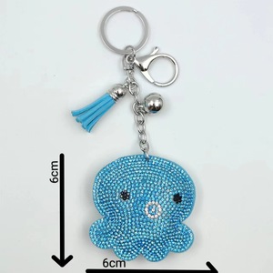 高級ダイヤモンドタコキーホルダーニースブリンブリンラインストーンフリンジキーホルダーアクセサリー水族館お土産ギフト - Product Image 2
