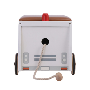 Ambulancia coche de bebé de madera línea de tracción cuerda niños enseñanza temprana <span class=keywords><strong>paso</strong></span> para tirar remolque pequeño juguetes Andador de bebé de madera - Product Image 5
