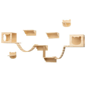Étagère murale pour chat, planche à sauter, maison pour chat en bois massif, étagère murale pour chat en une seule pièce - Product Image 1