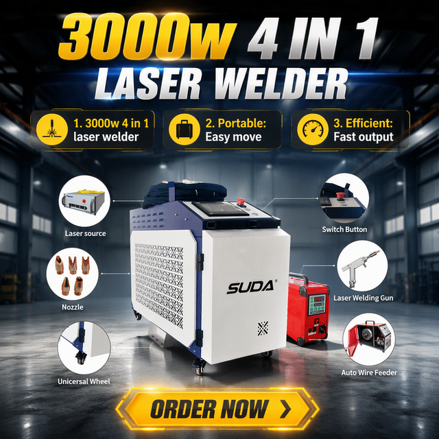 4 in 1 Handheld Fiber Laser Welder 3000W with Rust Removal and Cutting Function