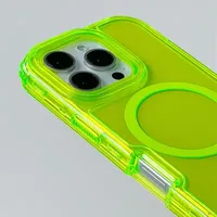 Coque antichoc transparente couleur néon pour iPhone 16 15 14 13 11 12 17 ProMax Plus avec charge sans fil
