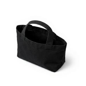 Custom Logo Printed Leopard Cotton Tote <b>Bag</b> Small Handle <b>Large</b> Size High Quality Shopping <b>Bag</b> Black Color Promotional Use - Product Image 3