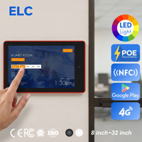 Tableta PoE de 10.1 Pulgadas para Montaje en Pared con Barra LED RGB Programable para Reserva de Salas de Reuniones, Android 11 SDK para Integración de Software