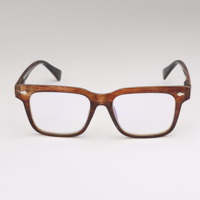 Vente de gros OEM Lunettes de lecture unisexes carrées à la mode, couleurs personnalisables, monture légère bleu/marron