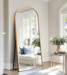 Français Noir Art Déco Design Autonome Pleine Longueur Dressing Arc <span class=keywords><strong>Miroir</strong></span> pour Chambre pour Mariage Miroirs Muraux Décoratifs - Product Image 1