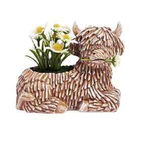 Creative Resin <b>Cow</b> Flower Pot With Daisy Plant Home Decor Balcony Planter W460 - Product Image 4
