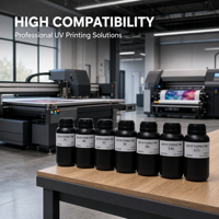 Tinta Cetak Fleksibel 500ml, Tinta Cair Kompatibel untuk Presentasi Warna yang Stabil, Cocok untuk Printer Inkjet UV Epson