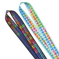Wowei Cordones de identificación con diseño de la tabla periódica de los elementos químicos arcoíris, correas para el cuello con estampado, cuerda para teléfono móvil con hebilla, para profesores