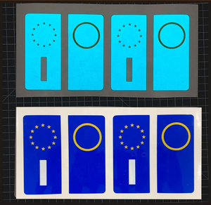 Adesivi Riflettenti Personalizzati per Targa Auto Universali Italiani Europa in PVC - Product Image 1