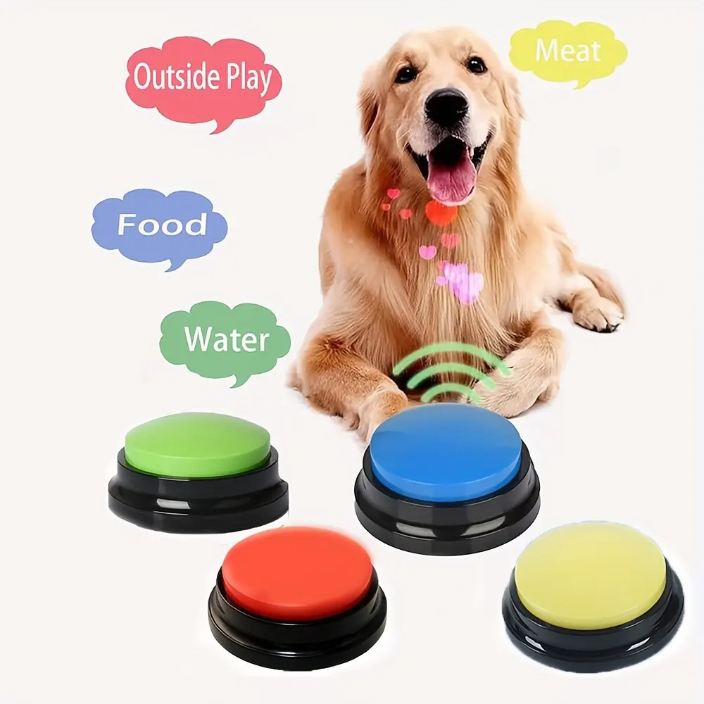 録音可能な回答ブザーサウンドブザーボタン犬のトークボタンペットコミュニケーショントレーニングおもちゃ