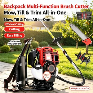 Débroussailleuse thermique agricole 4 temps à essence, haute efficacité, en métal, avec longue poignée, pour jardinage et coupe d'herbe, en promotion - Product Image 1