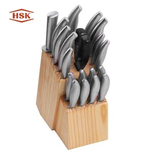 Juego de cuchillos HSK Bloc mango de madera 6 piezas 20 piezas Juego de cuchillos de acero inoxidable juego de cuchillos de cocina con bloque de madera - Product Image 1