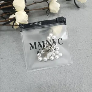 自定义标志尺寸印刷标志小拉链锁 pvc袋磨砂塑料 PVC 聚乙烯袋服装珠宝化妆品包装袋包