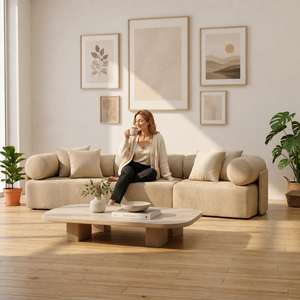 Sofá Cama Modular de Tela Contemporáneo de Lujo, Personalizable, Ahorra Espacio, Comprimido al Vacío, para Apartamento - Product Image 1