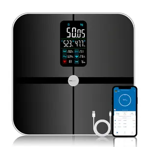 Welland USB/بطارية كبيرة شاشة مؤشر كتلة الجسم محلل 15 الجسم مؤشر وزنها الرقمية الذكية مقياس الدهون في الجسم