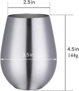 Verre à vin sans pied en acier inoxydable de 12 oz, design vertical unique, incassable, pour les réunions de famille - Product Image 3