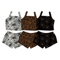 Ensembles de vêtements pour bébés filles à motif hawaïen personnalisé, tenues avec débardeurs sans manches et shorts, ensembles 2 pièces en tissu de soie de lait