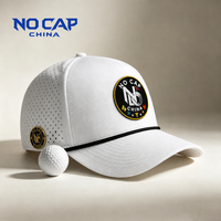 Casquette de baseball Nocapchina personnalisée à 5 panneaux, qualité supérieure, imperméable, perforée au laser, avec cordon et broderie, logo personnalisé