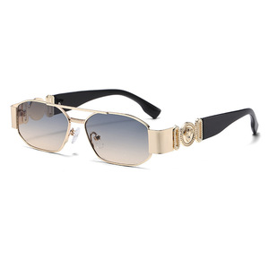 <b>Sunglasses</b> Small Square Double Bridge Metal Frame UV400 Light Weight Unisex Street Style - Product Image 5