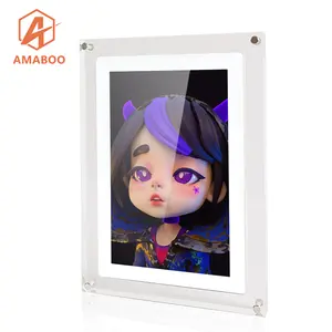 Amaboo bingkai Video akrilik 7 inci, papan utama bingkai foto Digital meja kaca akrilik bingkai foto Model Video