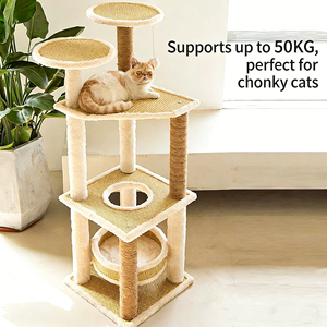 Venta al por mayor directa de fábrica: Árbol para gatos integrado, torre para gatos, poste rascador de sisal, suministros para gatos, personalización OEM - Product Image 5