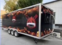 Remorque de cuisine alimentaire sur mesure avec table de préparation et hotte de ventilation pour la vente de nourriture de rue et les concessions de festivals