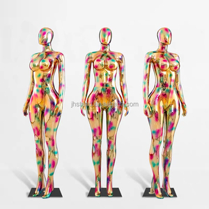 Maniquíes de Cabeza de Huevo para Tienda de Ropa, Maniquí Femenino de Plástico Dorado, Maniquí de Cuerpo Completo Colorido para Exhibición de Prendas - Product Image 2