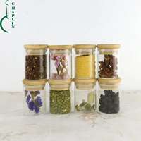 Pot de stockage de nourriture hermétique transparent avec couvercle en bois conteneur de stockage de garde-manger de cuisine pour nouilles farine céréales café