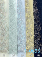 Precio de Fábrica, Novedades, Tela de Encaje Africana con Cuentas de Tul, Tela de Red para Novias, Tela de Encaje con Cuentas Pesadas para Vestido de Novia