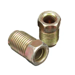 10mm x 1mm maschio tubo del freno corto dadi a vite per tubi di frenatura metrici da 3/16 pollici